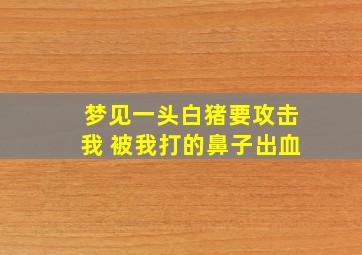 梦见一头白猪要攻击我 被我打的鼻子出血